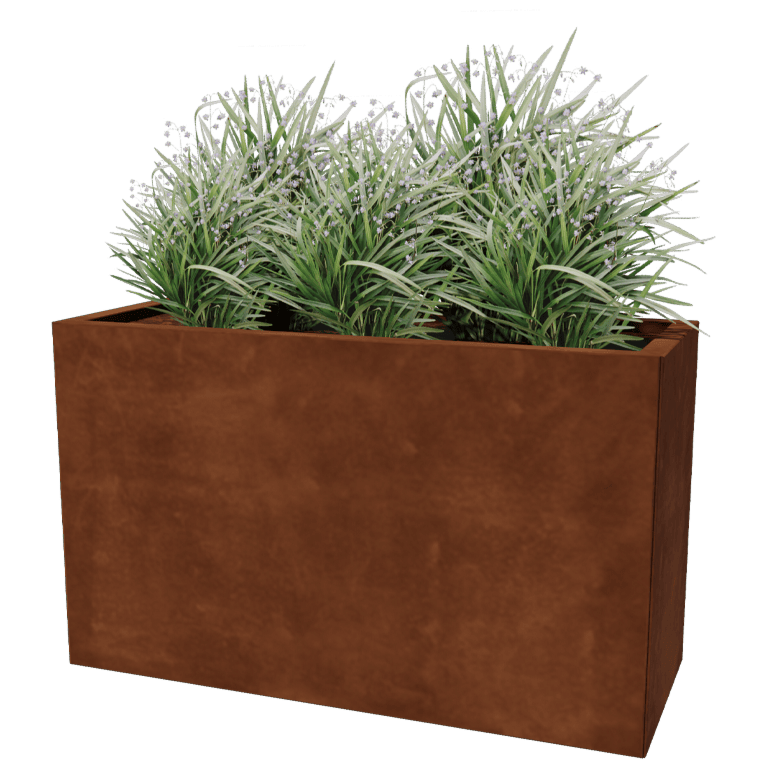 Korito za rože iz jekla corten Texas 40 x 100 cm