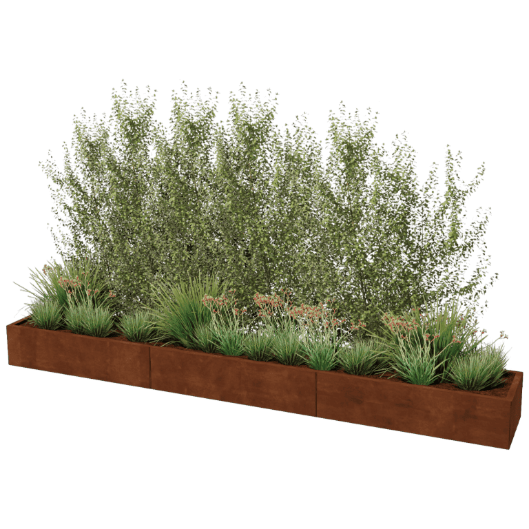 Korito za rože iz jekla corten Texas xxl 360 x 50 cm