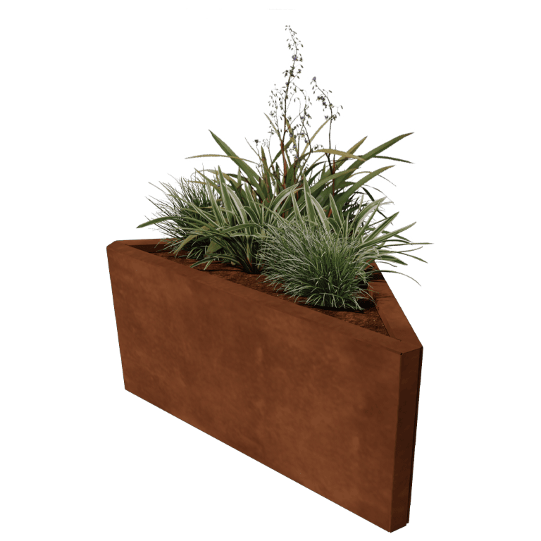 Korito za rože iz jekla corten Alaska enakokraki 84 cm