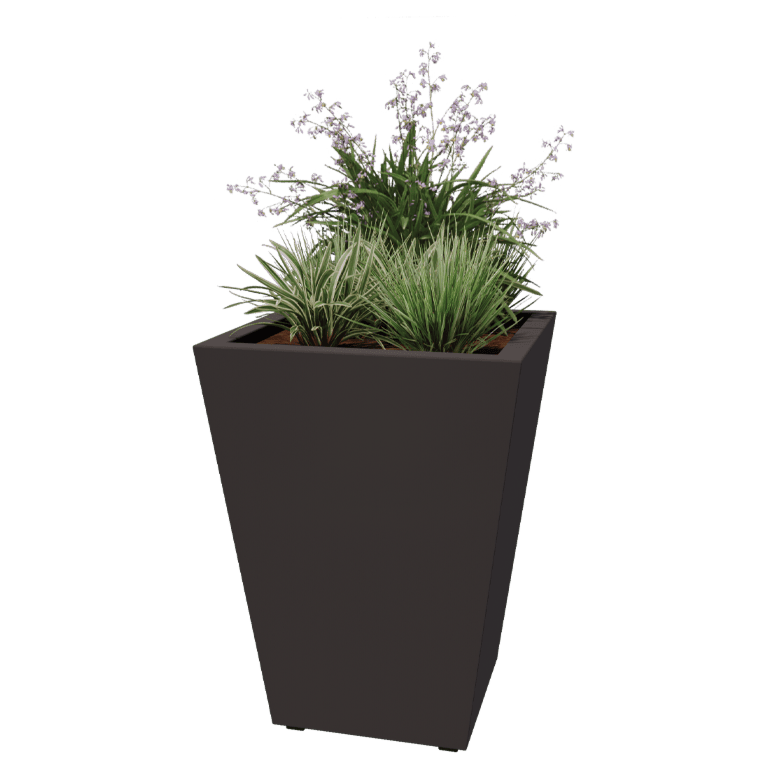 Varjeno korito za rože iz prašno barvanega jekla Stožec 60 x 60 x 80 cm