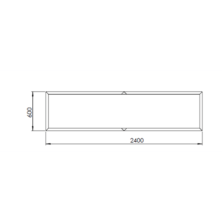 Korito za rože iz prašno barvanega jekla Texas xxl 240 x 60 cm