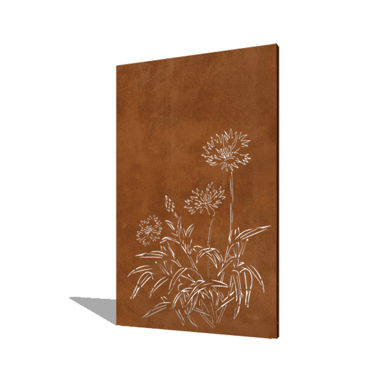 Vrtna plošča iz jekla corten modri glavinec 120 x 6 x 190 cm