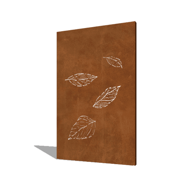 Vrtna plošča iz jekla corten majhni padajoči listi 120 x 6 x 190 cm