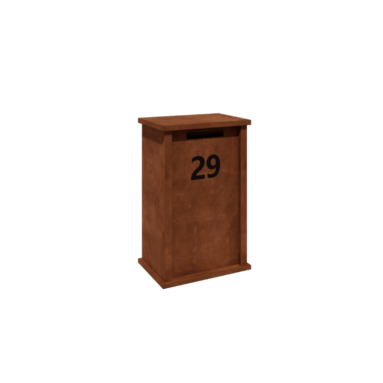 Corten jekleni poštni nabiralnik - Arizona M - 60 x 40 x 100 cm