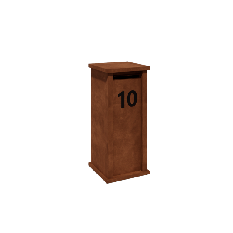 Corten jekleni poštni nabiralnik - Arizona S - 40 x 40 x 100 cm