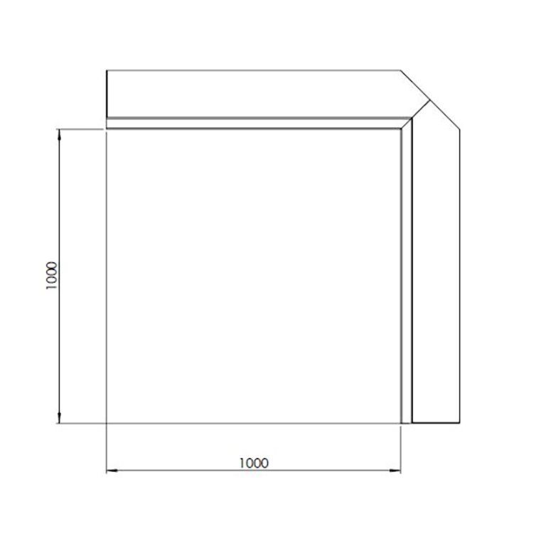 Škarpa iz jekla corten notranji kot 100 x 100 cm (višina 60 cm)