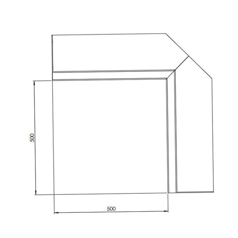 Škarpa iz jekla corten notranji kot 50 x 50 cm (višina 30 cm)