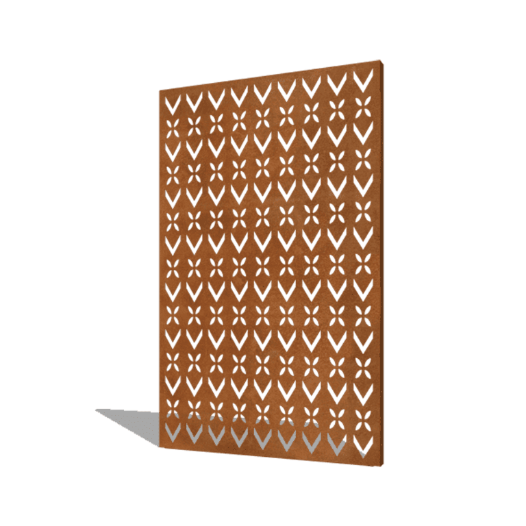 Vrtna plošča iz jekla corten strešni motiv sestava 1 120 x 6 x 190 cm