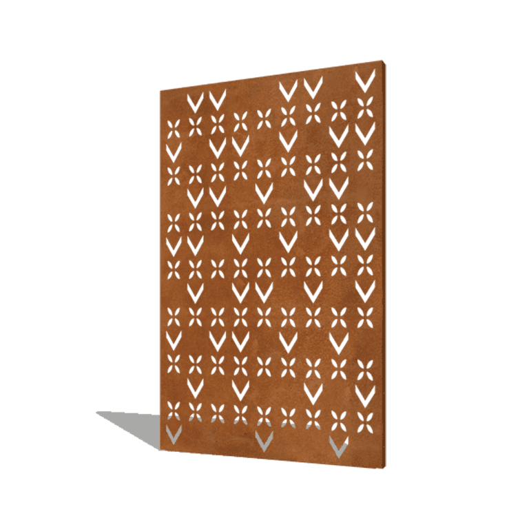 Vrtna plošča iz jekla corten strešni motiv sestava 5 120 x 6 x 190 cm