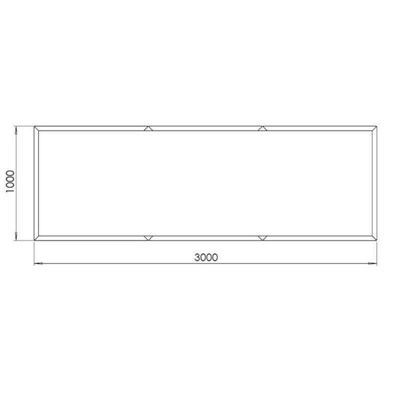 Korito za rože iz prašno barvanega jekla Texas xxl 300 x 100 cm