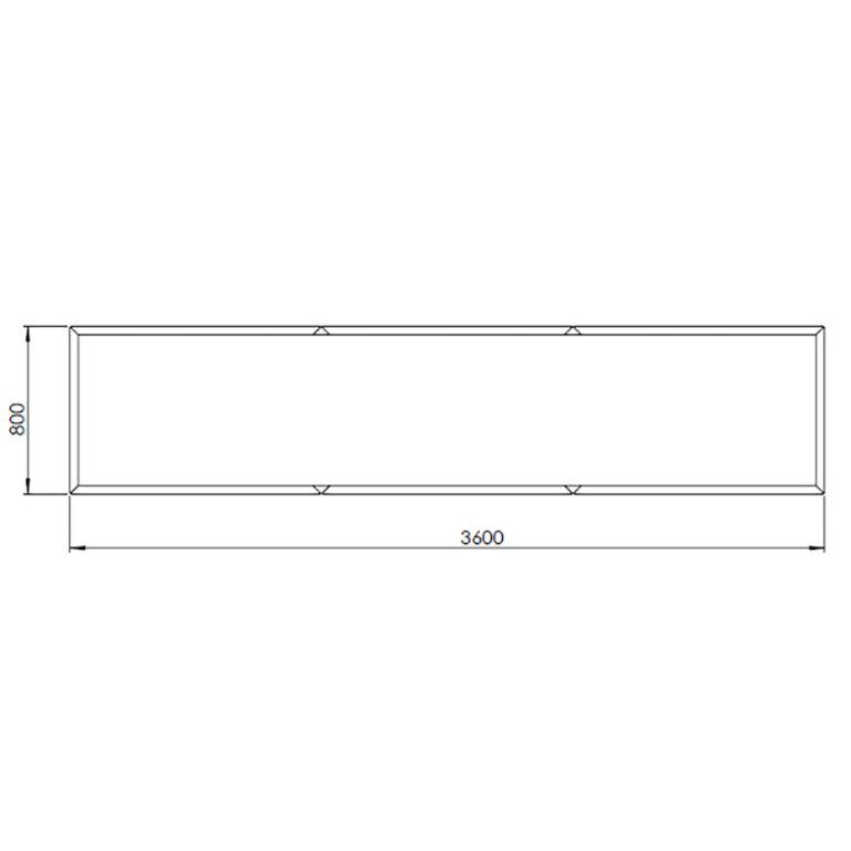 Korito za rože iz jekla corten Texas xxl 360 x 80 cm