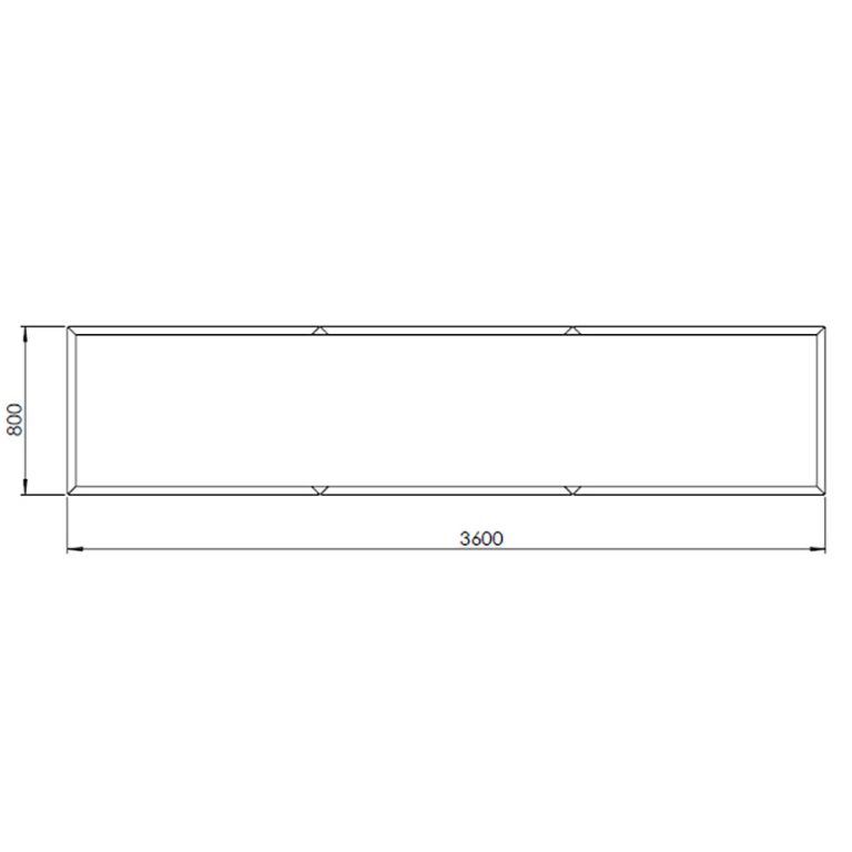 Korito za rože iz prašno barvanega jekla Texas xxl 360 x 80 cm
