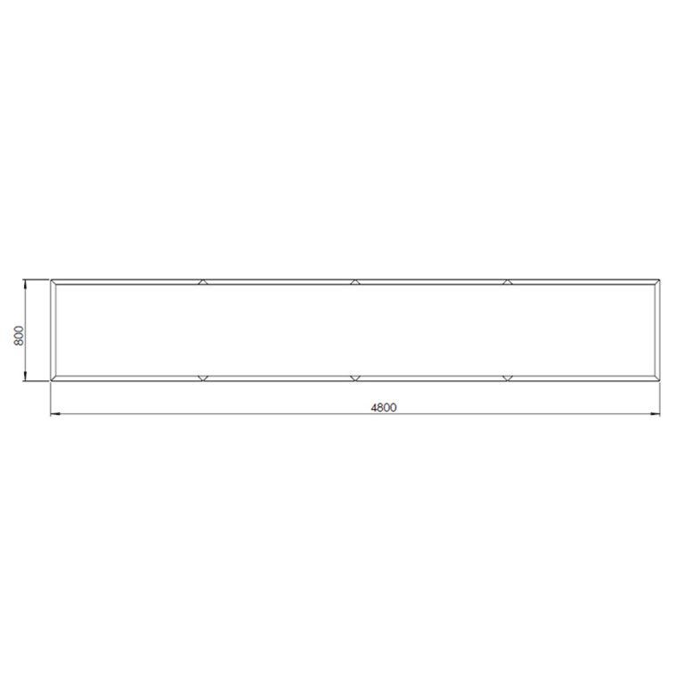 Korito za rože iz jekla corten Texas xxl 480 x 80 cm