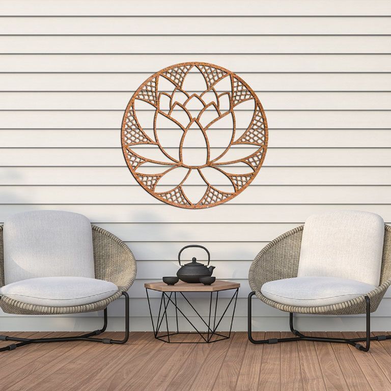 Stenska dekoracija iz jekla corten Lotus