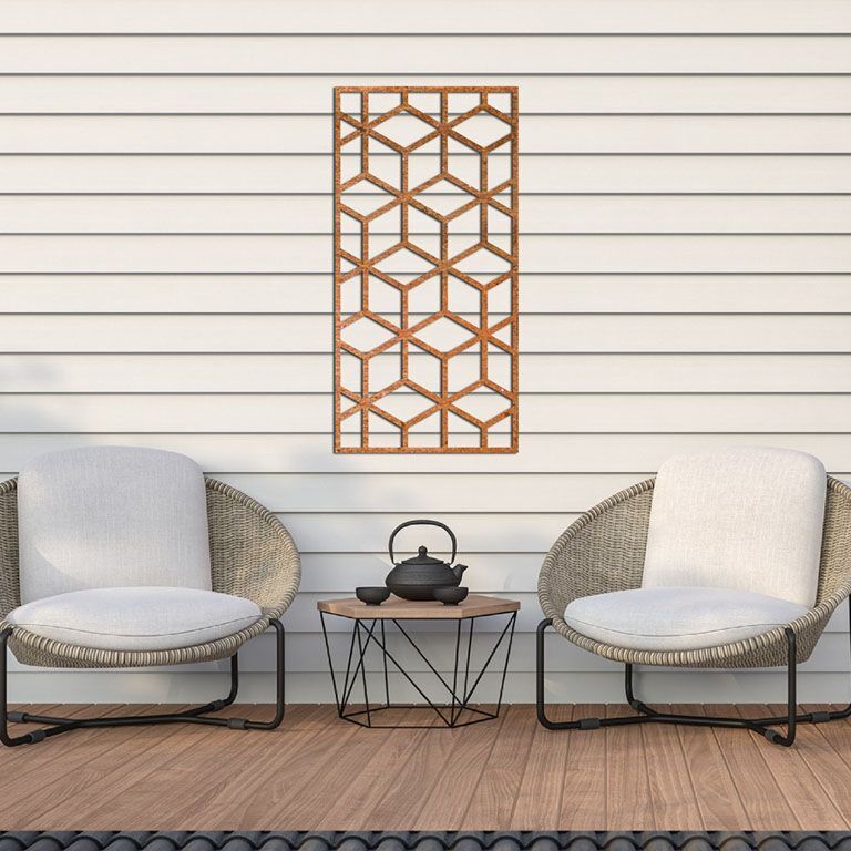 Stenska dekoracija iz jekla corten Geometrijske oblike 2.0