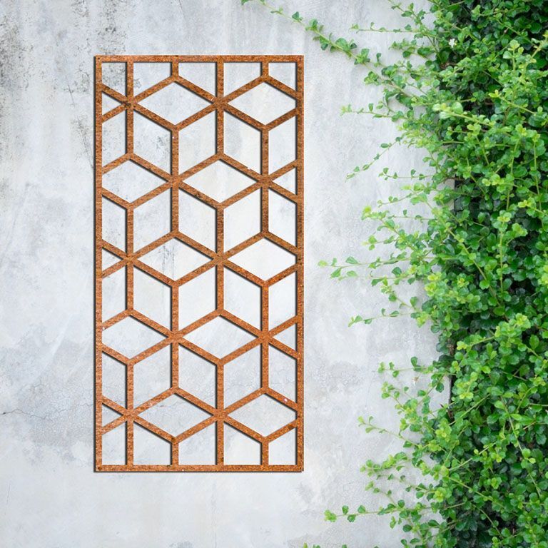 Stenska dekoracija iz jekla corten Geometrijske oblike 2.0