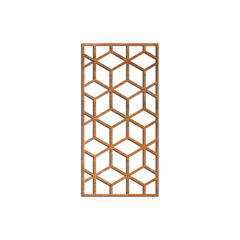 Stenska dekoracija iz jekla corten Geometrijske oblike 2.0