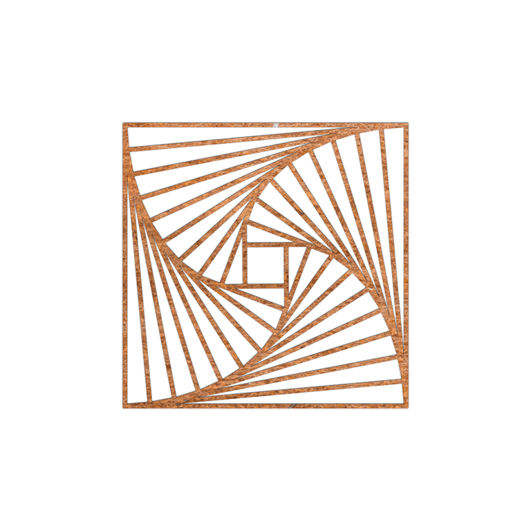 Stenska dekoracija iz jekla corten Geometrijske oblike 3.0
