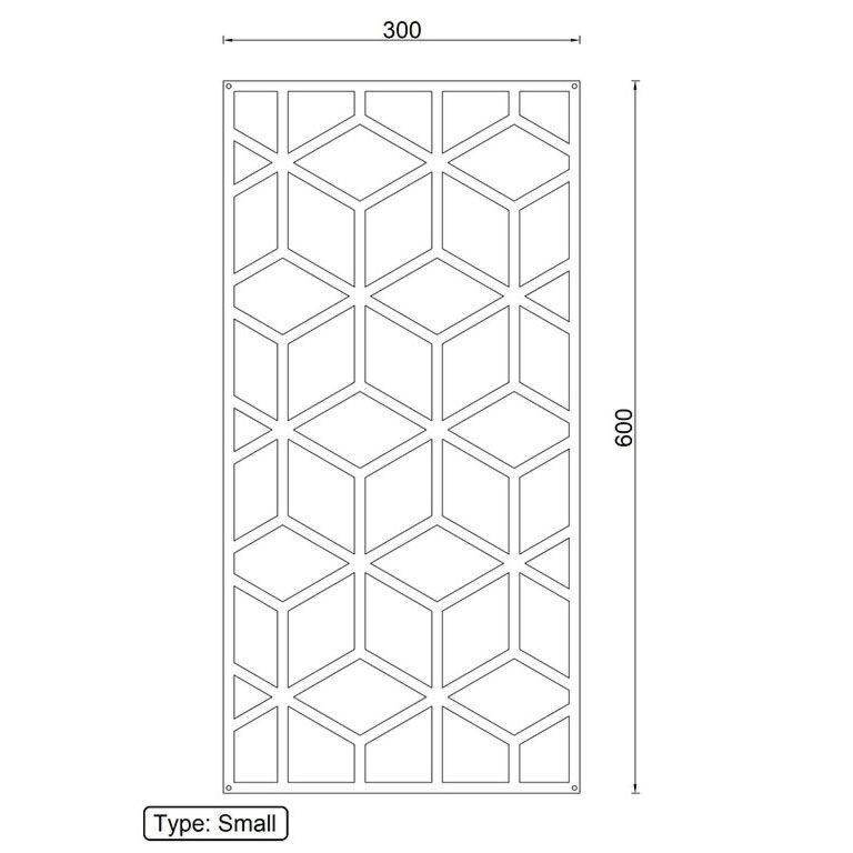 Stenska dekoracija iz jekla corten Geometrijske oblike 2.0