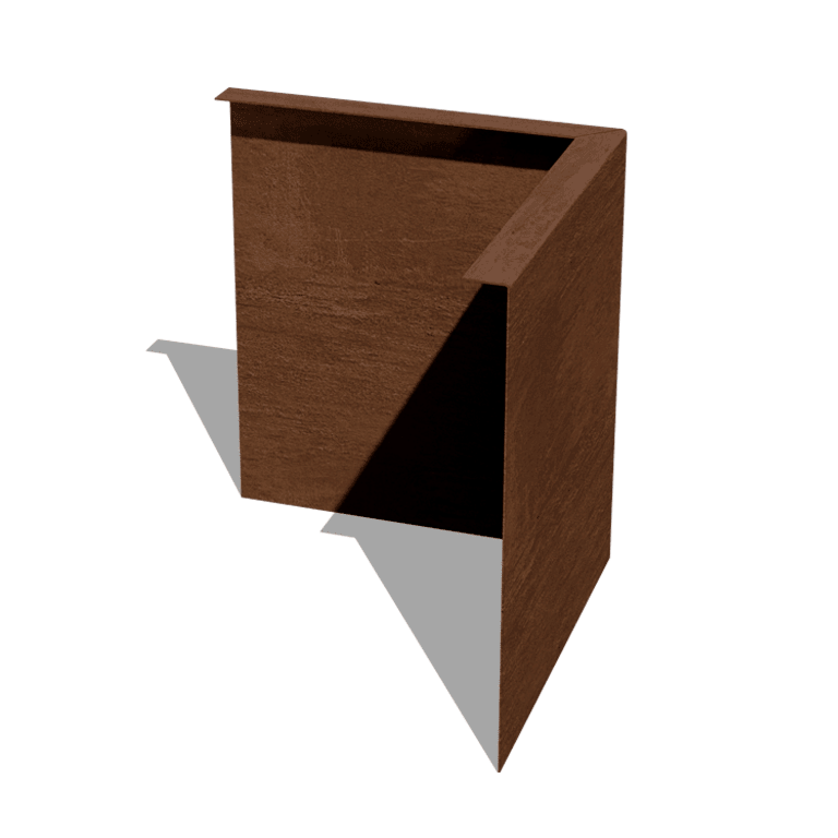 Obrobe za gredice iz jekla corten pod kotom 34 cm zunanji kot