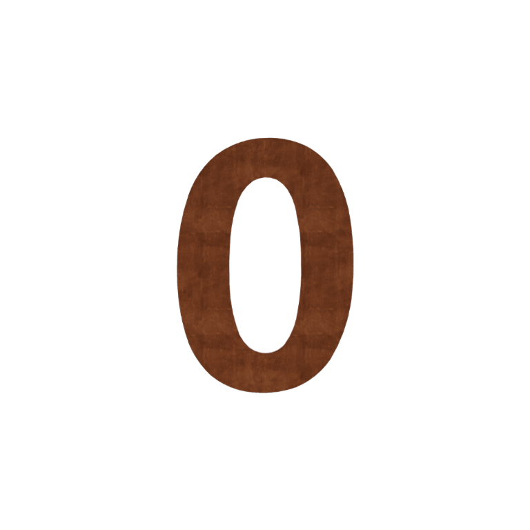 Hišna številka iz jekla corten 0 - 15 cm