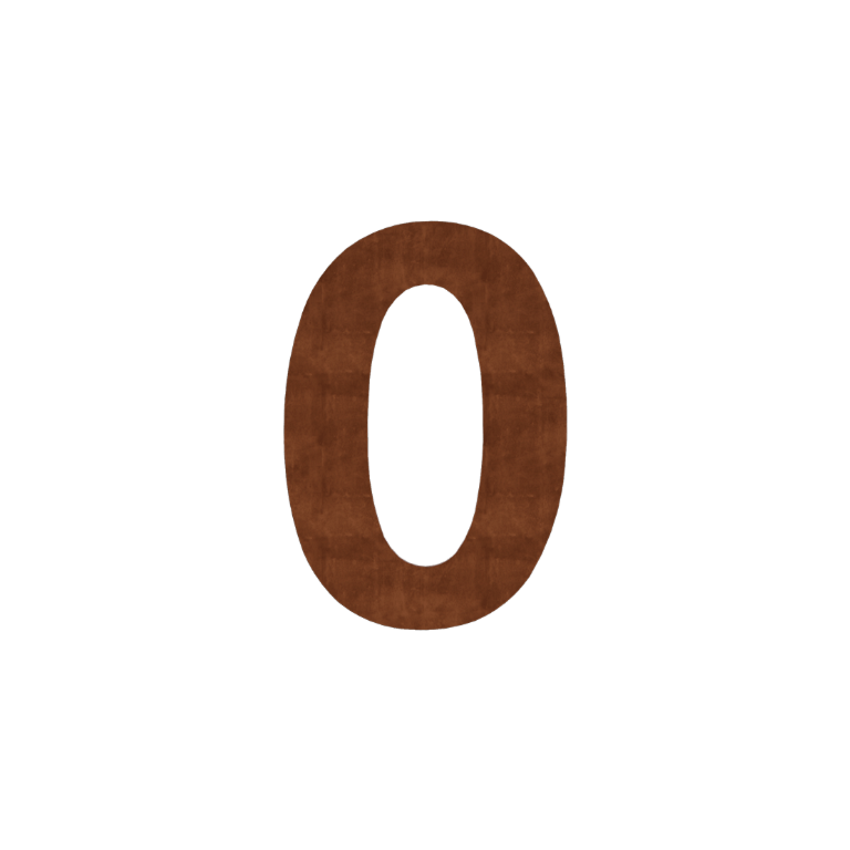 Corten jeklena hišna številka 0 - 20,4 x 30 cm