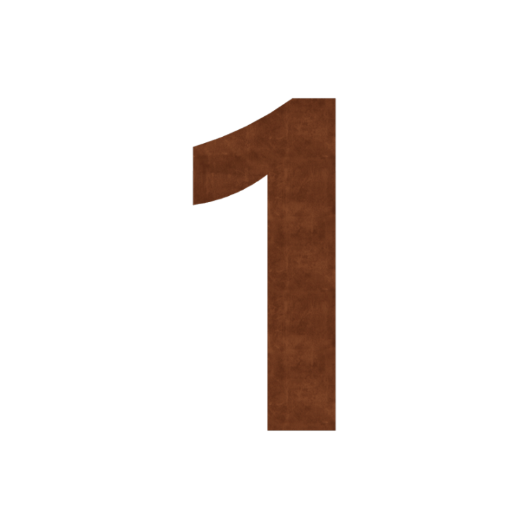 Hišna številka iz jekla corten 1 - 50 cm