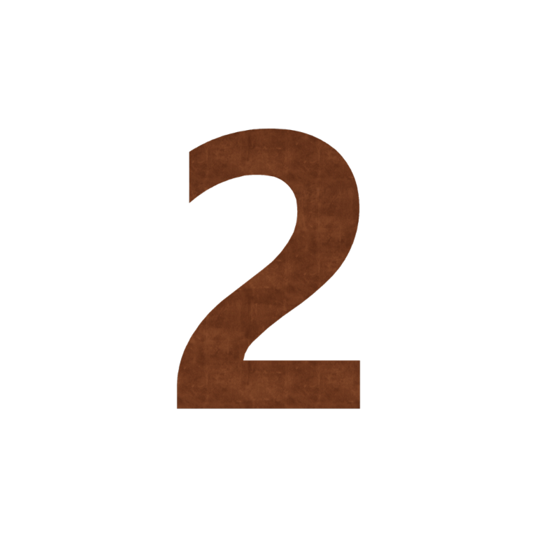 Corten jeklena hišna številka 2 - 19,6 x 30 cm