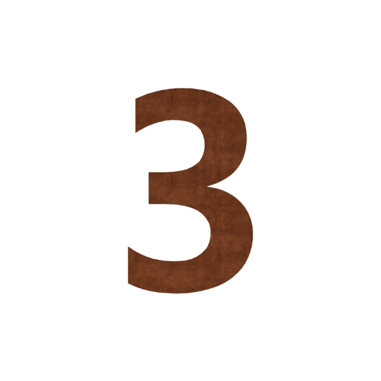 Corten jeklena hišna številka 3 - 30,4 x 50 cm