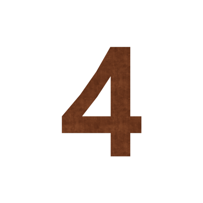 Hišna številka iz jekla corten 4 - 80 cm