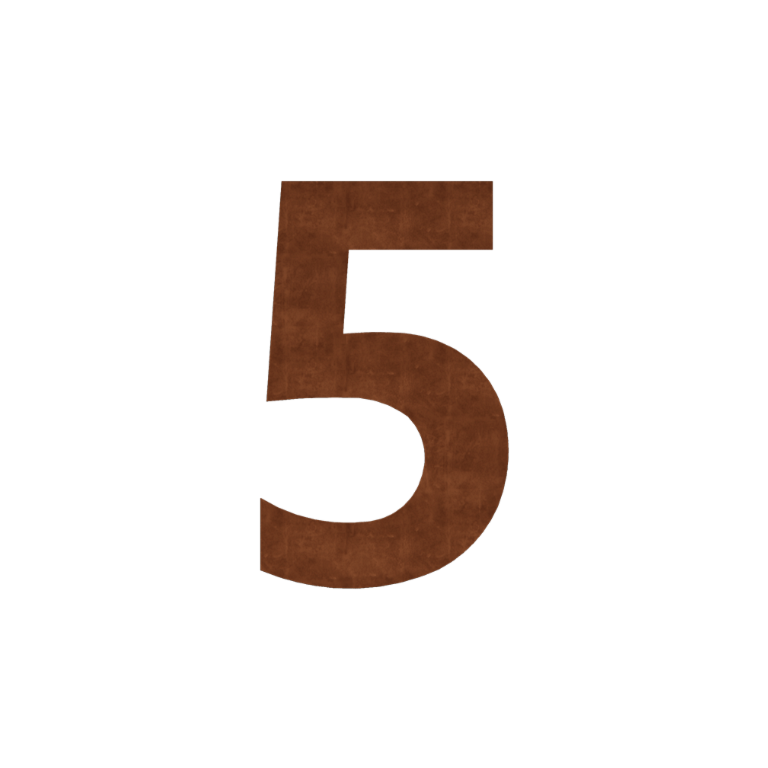 Hišna številka iz jekla corten 5 - 15 cm