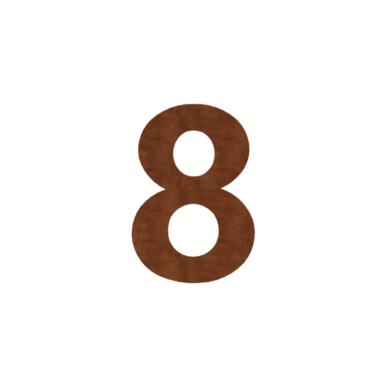 Hišna številka iz jekla corten 8 - 15 cm