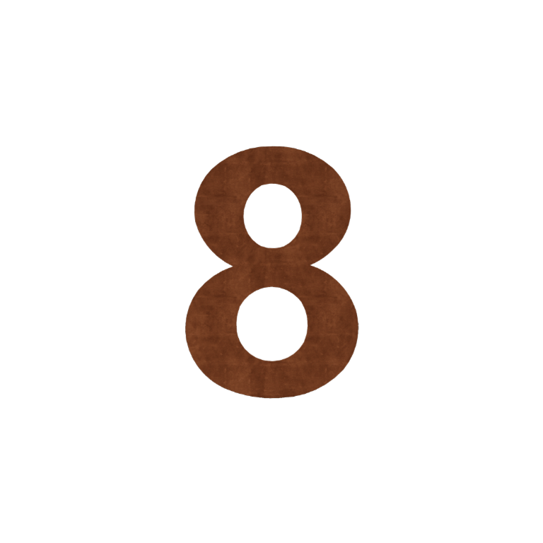 Hišna številka iz jekla corten 8 - 80 cm