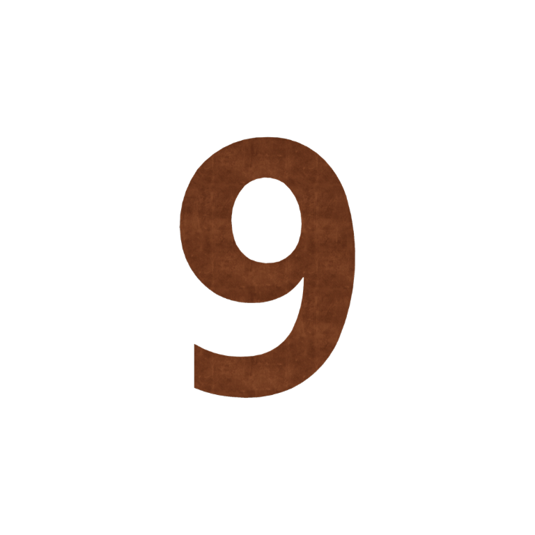 Hišna številka iz jekla corten 9 - 15 cm