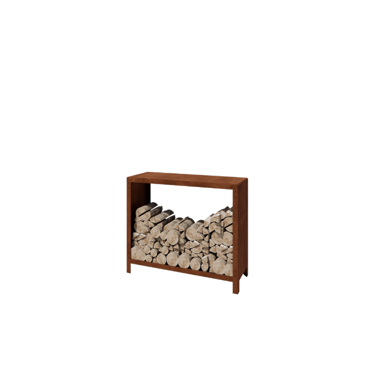 Stojalo za drva iz jekla corten Indiana 100 x 120 x 40 cm