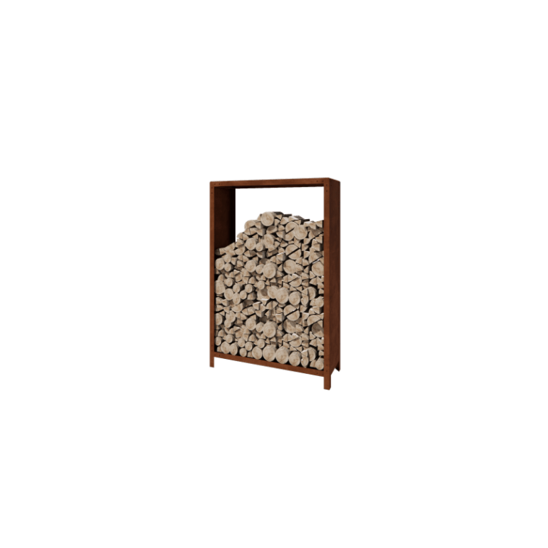 Stojalo za drva iz jekla corten Indiana 180 x 120 x 40 cm
