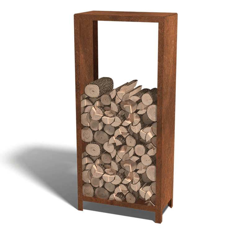 Stojalo za drva iz jekla corten Indiana 180 x 80 x 40 cm
