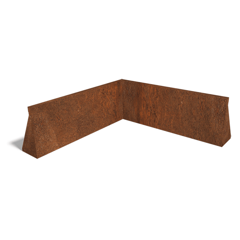 Škarpa iz jekla corten notranji kot 100 x 100 cm (višina 40 cm)