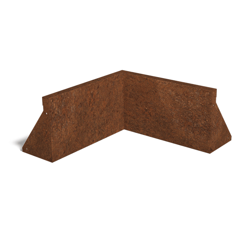 Škarpa iz jekla corten notranji kot 50 x 50 cm (višina 30 cm)