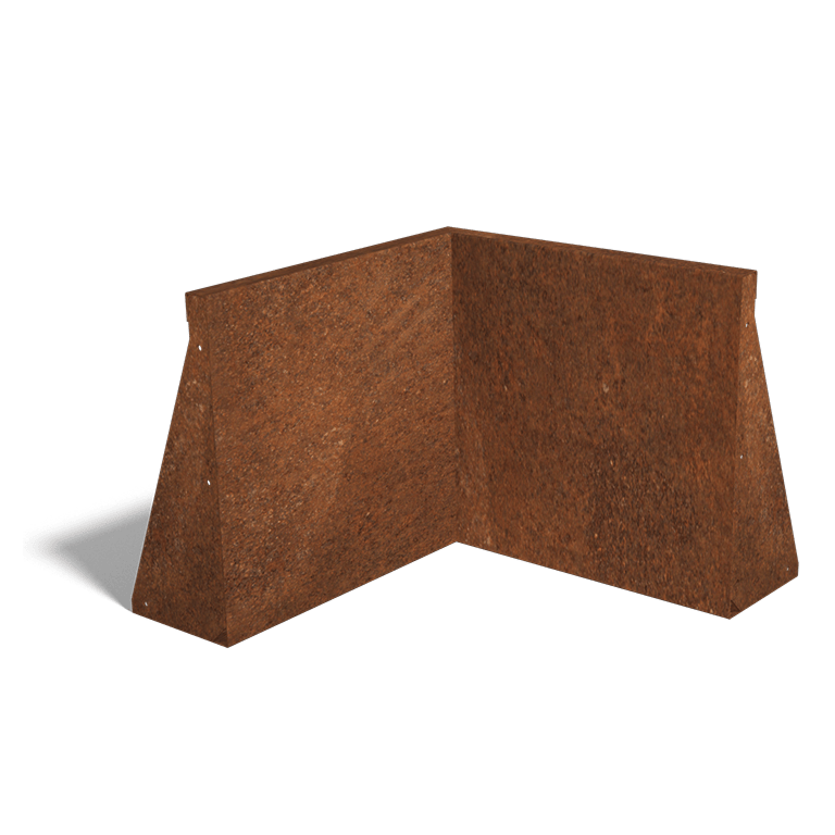Škarpa iz jekla corten notranji kot 50 x 50 cm (višina 50 cm)