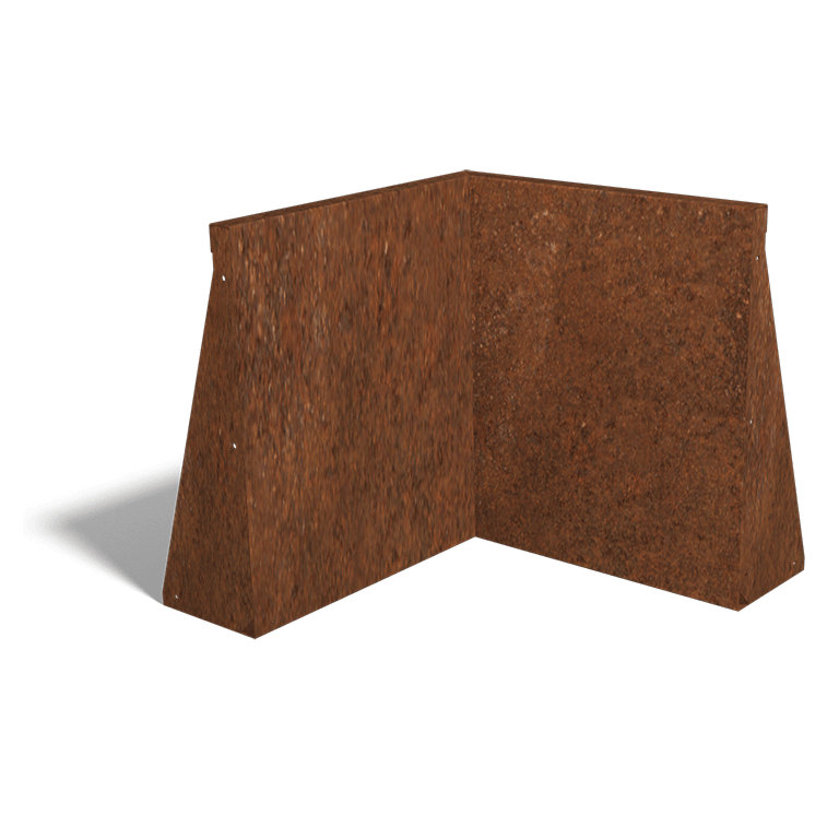 Škarpa iz jekla corten notranji kot 50 x 50 cm (višina 60 cm)