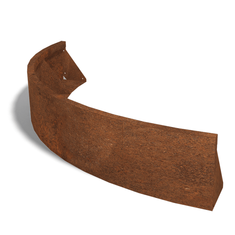 Škarpa iz jekla corten zunanja krivulja 150 x 150 cm (višina 30 cm)