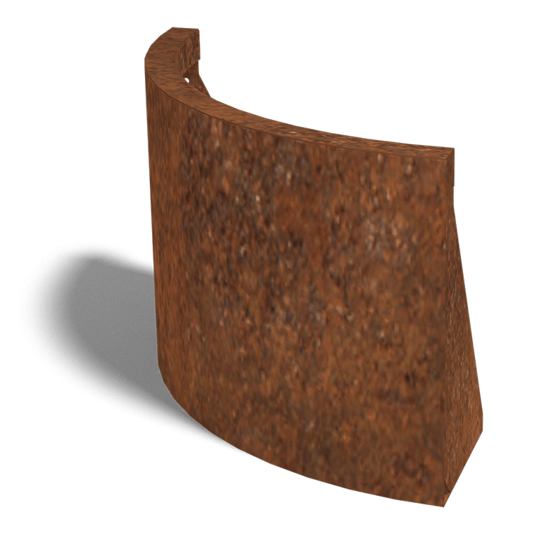 Škarpa iz jekla corten zunanja krivulja 50 x 50 cm (višina 40 cm)