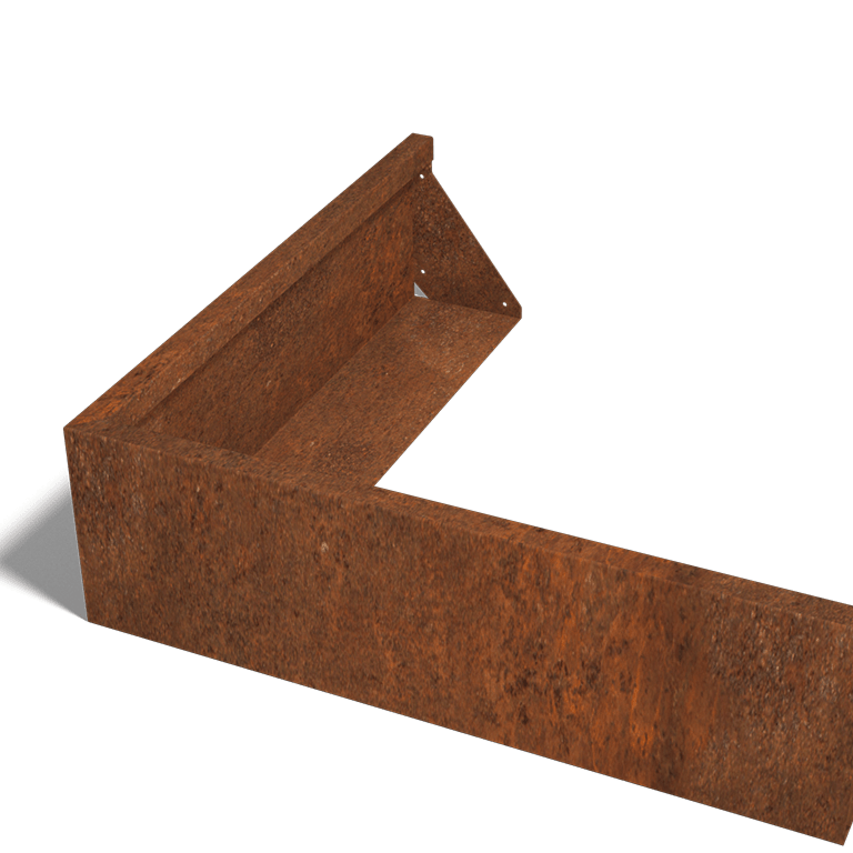 Škarpa iz jekla corten zunanji kot 100 x 100 cm (višina 30 cm)