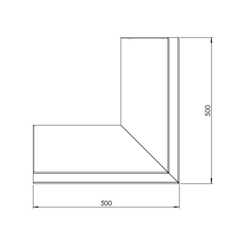Škarpa iz jekla corten zunanji kot 50 x 50 cm (višina 30 cm)