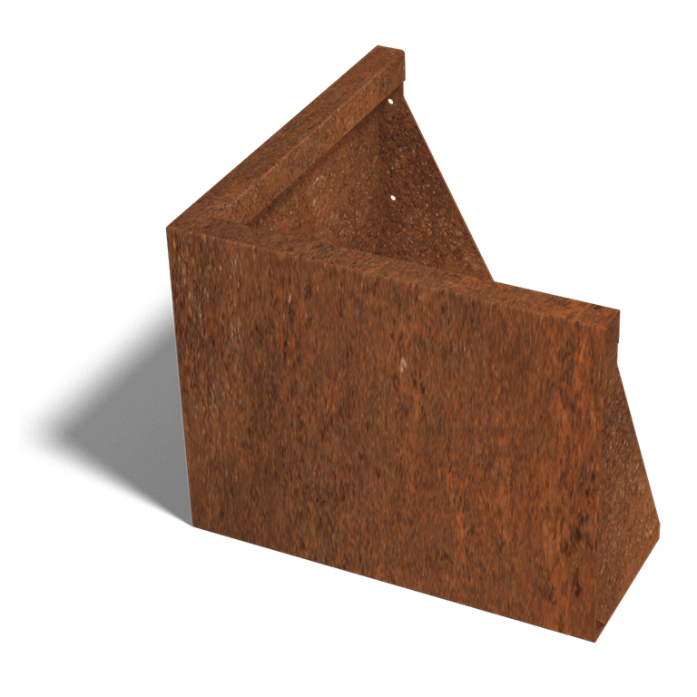 Škarpa iz jekla corten zunanji kot 50 x 50 cm (višina 40 cm)