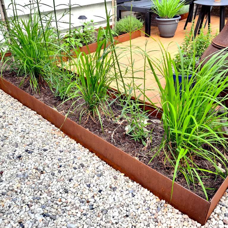 Obrobe za gredice iz jekla corten sploščeno 23 cm (dolžina 240 cm)