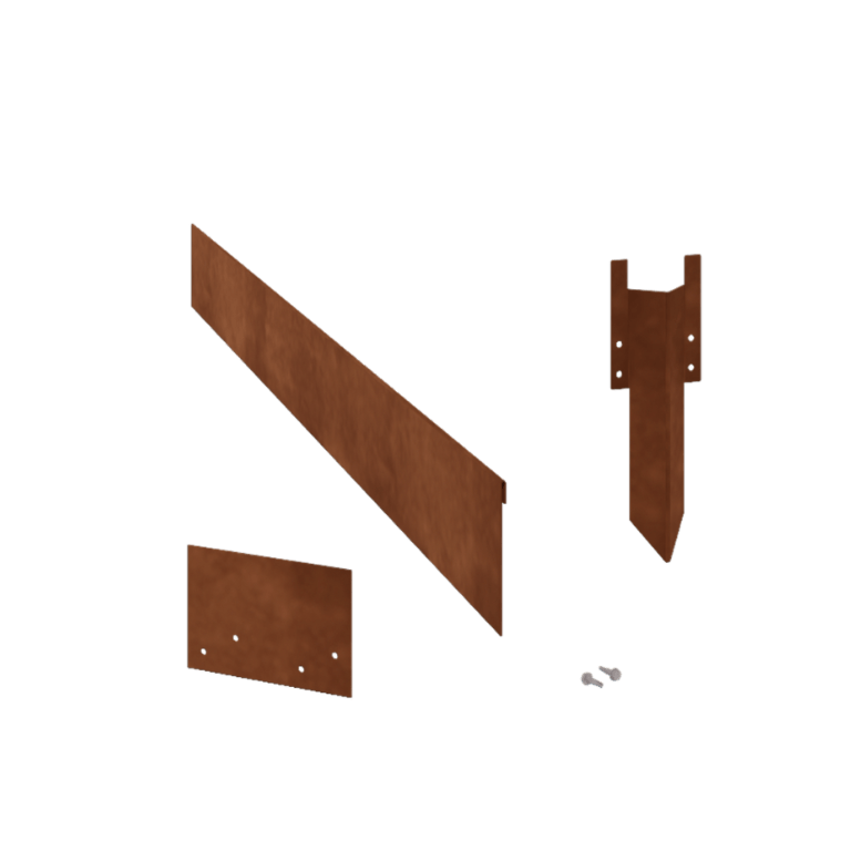 Corten jekleni vrtni robnik - Sploščen - Višina 13 cm - Celoten komplet 24 meter