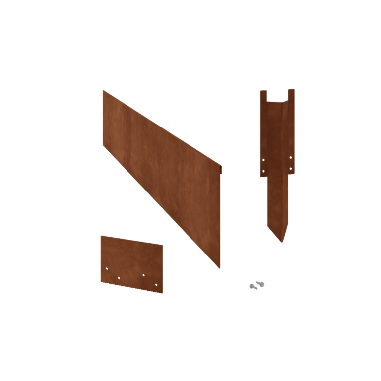 Corten jekleni vrtni robnik - Sploščen - Višina 23 cm - Celoten komplet 24 meter