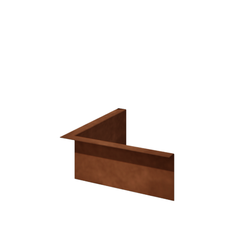 Obrobe za gredice iz jekla corten pod kotom 12 cm notranji kot